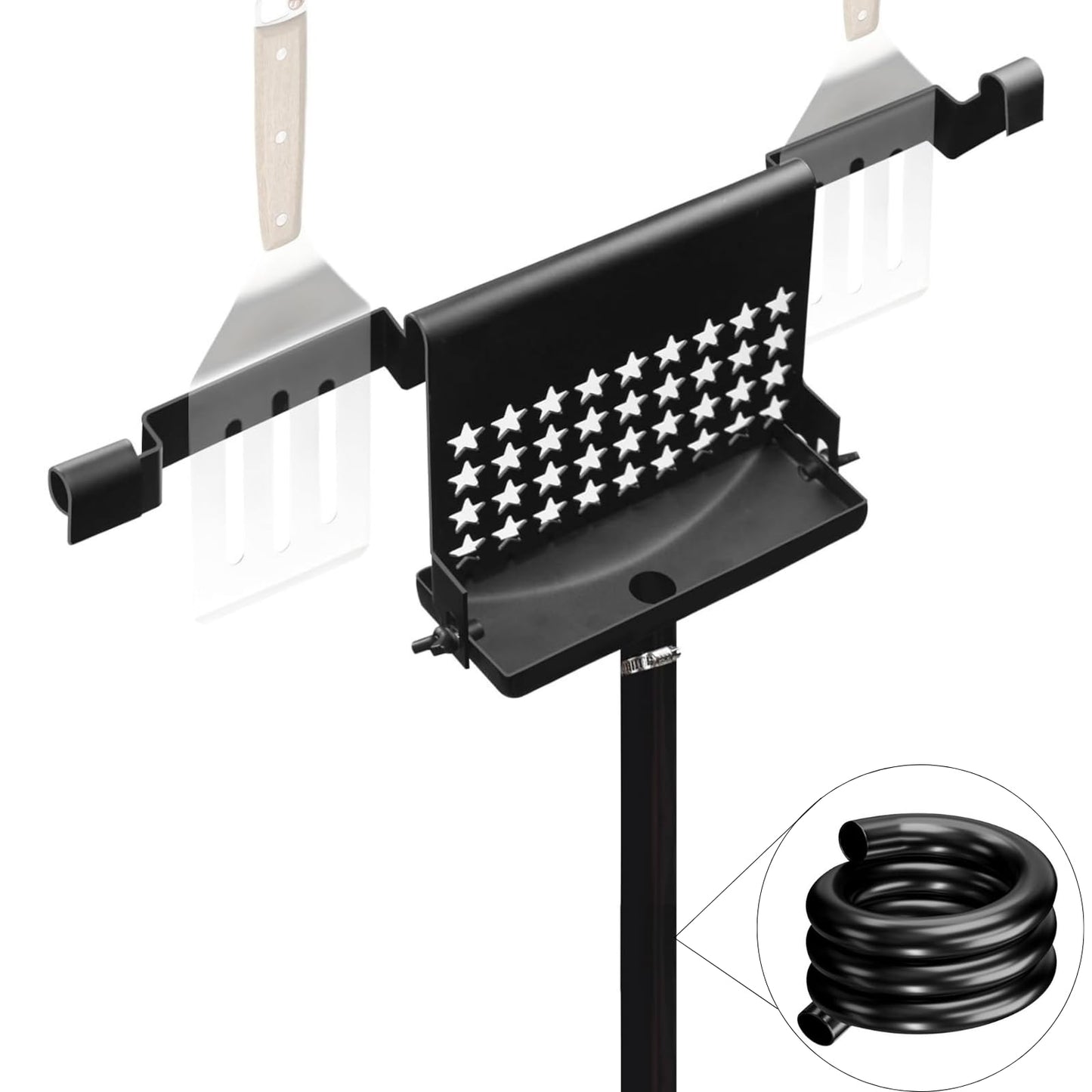 Blackstone Upgraded Rear Griddle Grease Catcher – BBQ Oil Drainer & Grease Funnel with Spatula Holder, Compatible Drain Kit for 36", 28", 22", and 17" Blackstone Griddles