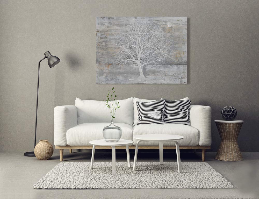 Yihui Arts Abstract Trees Painting Canvas Prints Wall Art Decor Framed - Large Modern Giclee Art Print on Canvas Ready to Hang for Home and Office Wall Decoration with Textured Boho
