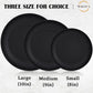 Wrova Wheat Straw Plates - 8 Inch Unbreakable Dinner Plates Set of 8 - Dishwasher & Microwave Safe Plastic Plates Reusable - Lightweight Plates for kitchen,R.V (pure black)