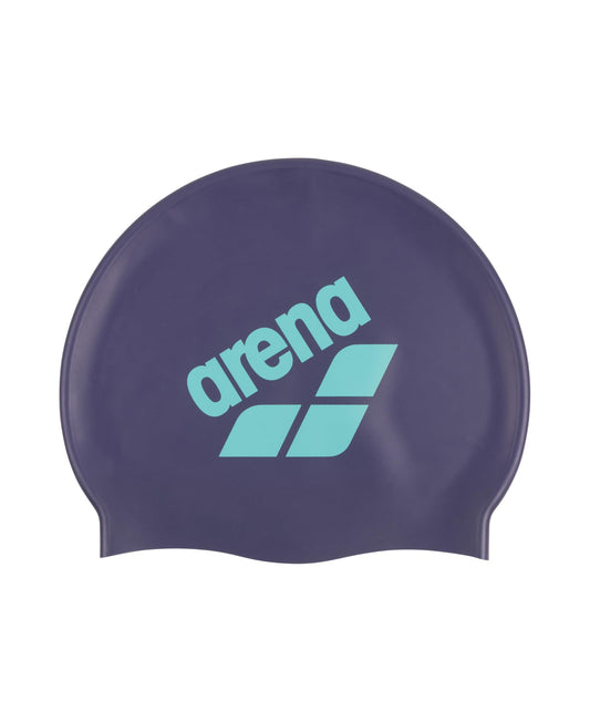 Arena Unisex Big Logo Silicone Swim Cap for Women and Men Fitness Swimmers Intensive Training Durable Soft Elastic Bathing Cap, Future Dusk/Water