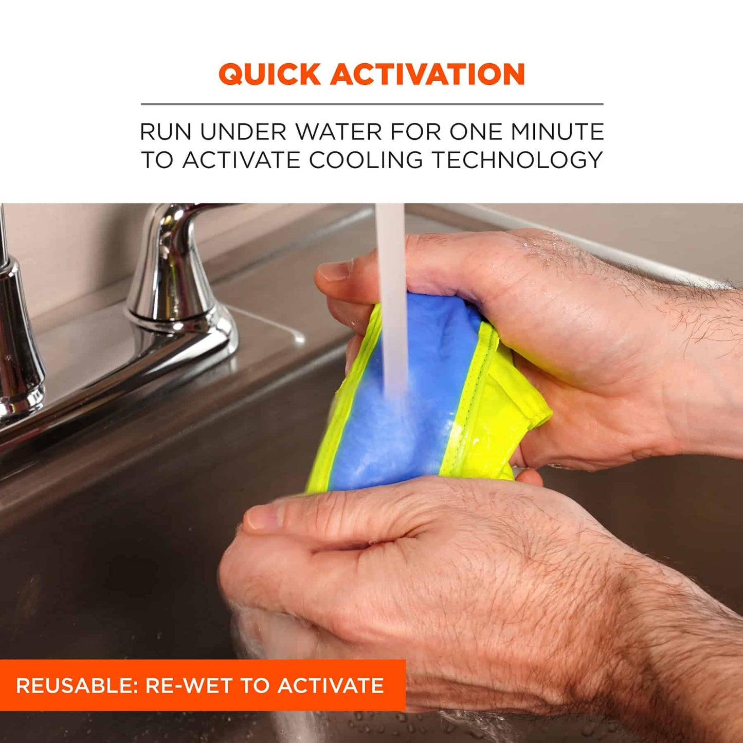 Ergodyne Chill Its 6700CT Cooling Bandana, Lined with Evaporative PVA Material for Fast Cooling Relief, Tie Closure