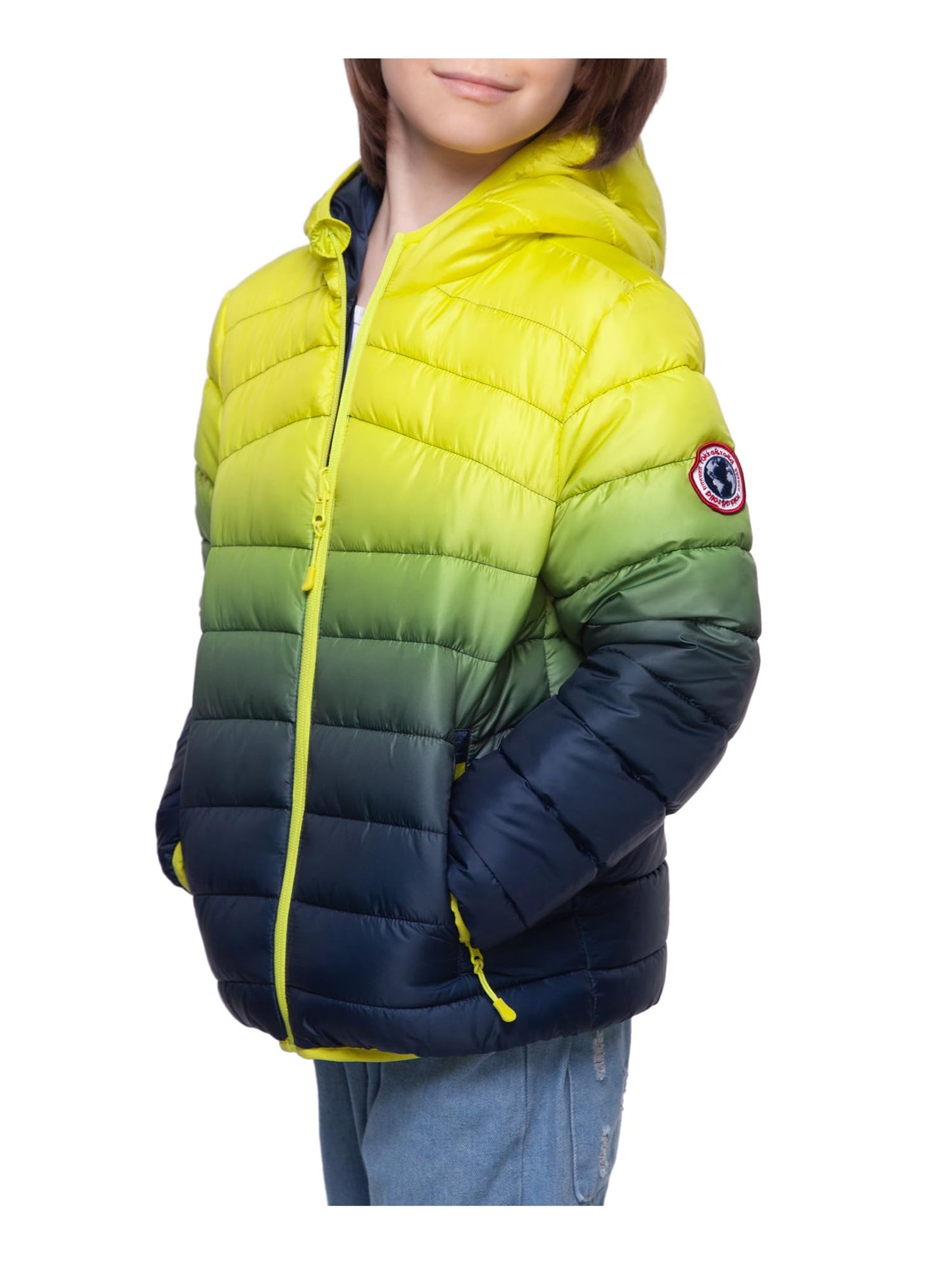 Rokka&Rolla Boys' Reversible Lightweight Puffer Jacket Hooded Water-Resistant Winter Coat