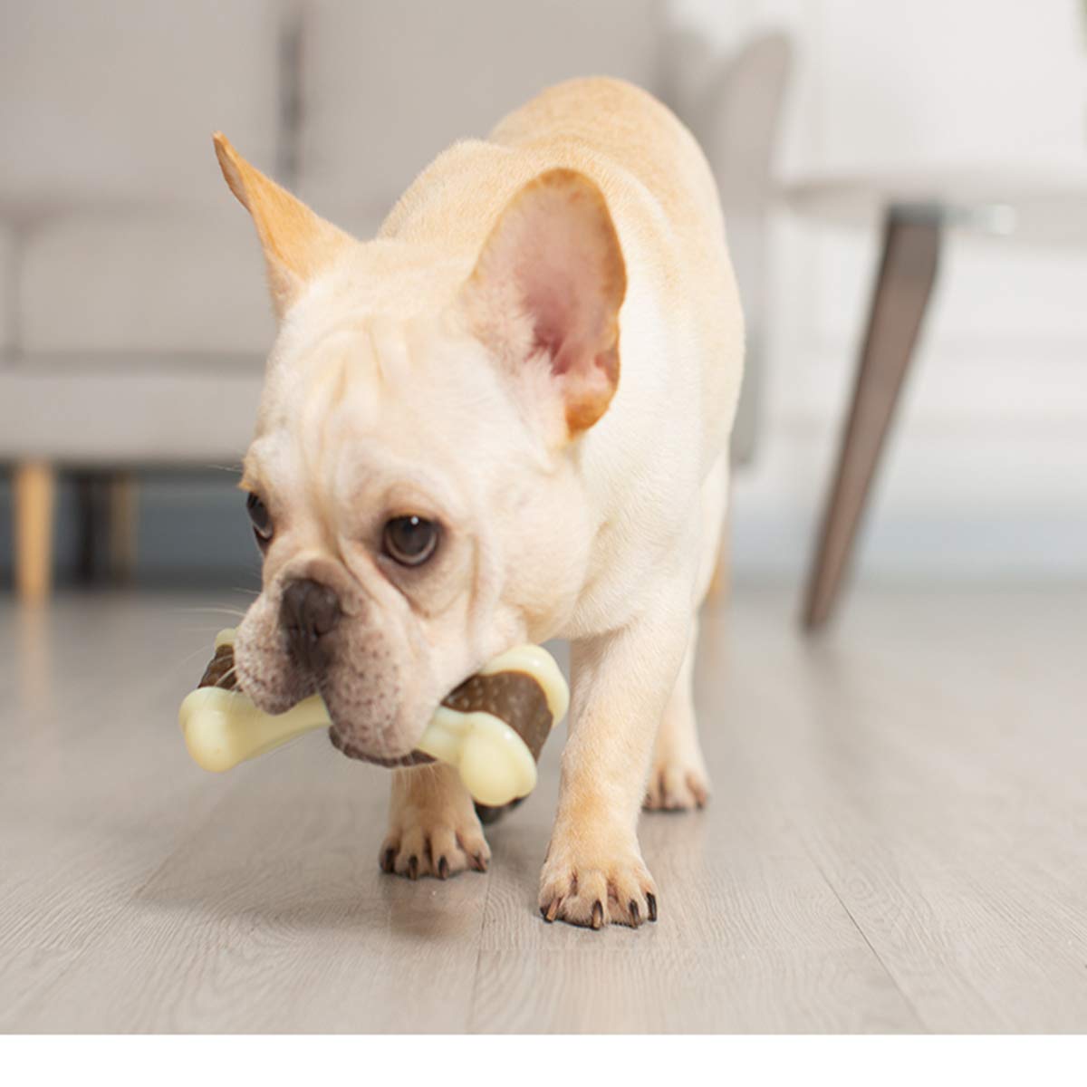 BETTEPROD Dog Chew Toys for Aggressive Chewers Large Breed,2 Pack Beef Flavor Indestructible Dog Teething Chew Toys Bones for Large/Medium/Small Puppies,Pet Toy with Nylon