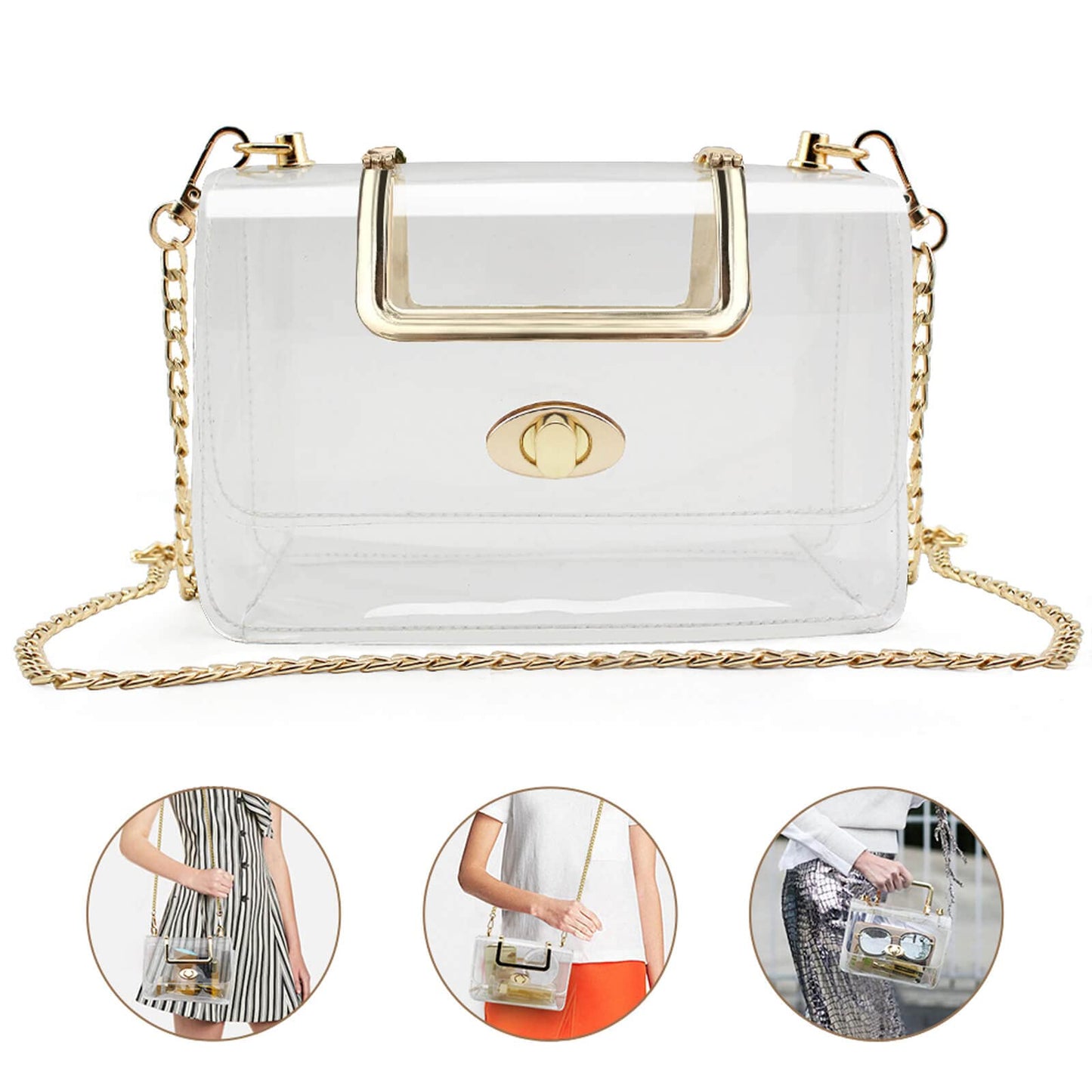 COROMAY Clear Purse for Women, Clear Bag for Stadium Events, Transparent Crossbody Bag for Women