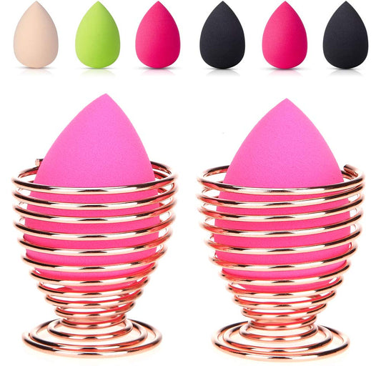 LanMa Beauty Sponge Blender Holder,(2 Pack Rose Gold) Makeup Sponge Drying Stand Storage Egg Powder Puff Display Stand