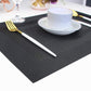 PIGCHCY Placemats Set of 8 Washable Durable Placemat Vinyl Heat Resistant Non-Slip Table Mats Indoor Outdoor (Pure Black)