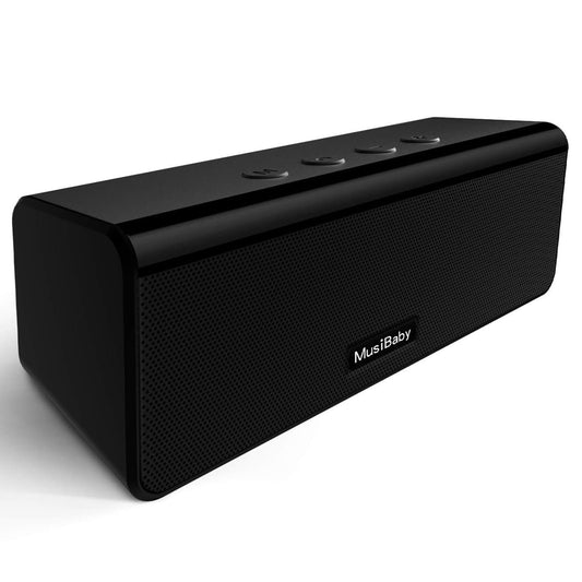 Bluetooth Speaker,MusiBaby Speakers Bluetooth Wireless,Outdoor,Waterproof,PortableSpeaker,Booming Bass,Stereo,Dual Pairing,24H Play,Wireless Speakers for Home,Hiking,Travel-Black