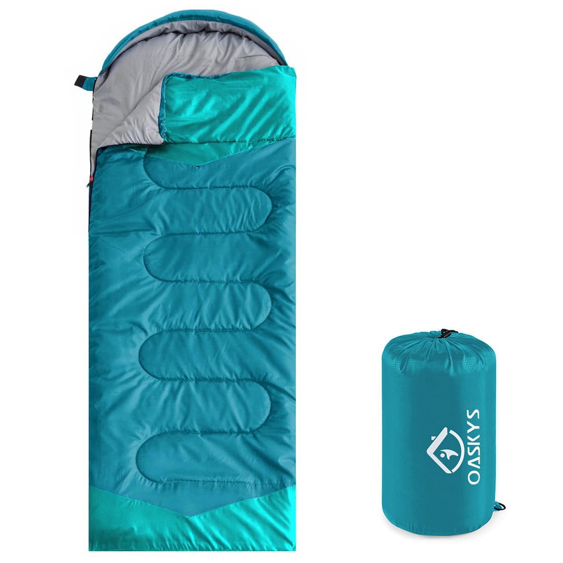 oaskys Camping Sleeping Bag - 3 Season Warm & Cool Weather - Summer Spring Fall Lightweight Waterproof for Adults Kids - Camping Gear Equipment, Traveling, and Outdoors