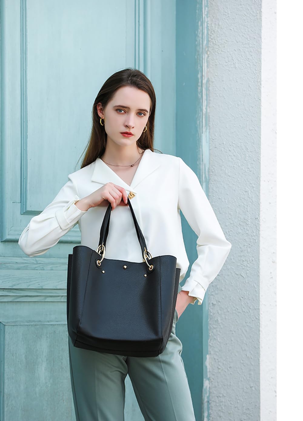 sqlp Large Work Tote Bag for Women Designer Purses and Handbags Big Bucket bags Ladies Travel Crossbody Purse Rose red