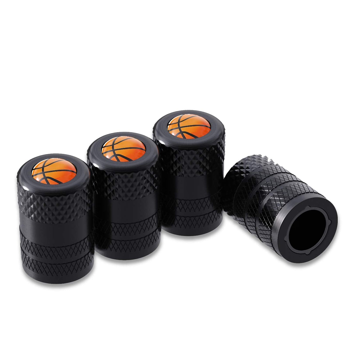 CKAuto Tire Valve Stem Caps, Black, 10 pcs/Pack, Anodized Aluminum Tire Cap Set, Corrosion Resistant, Universal Stem Covers for Cars Trucks Motorcycles SUVs and Bikes