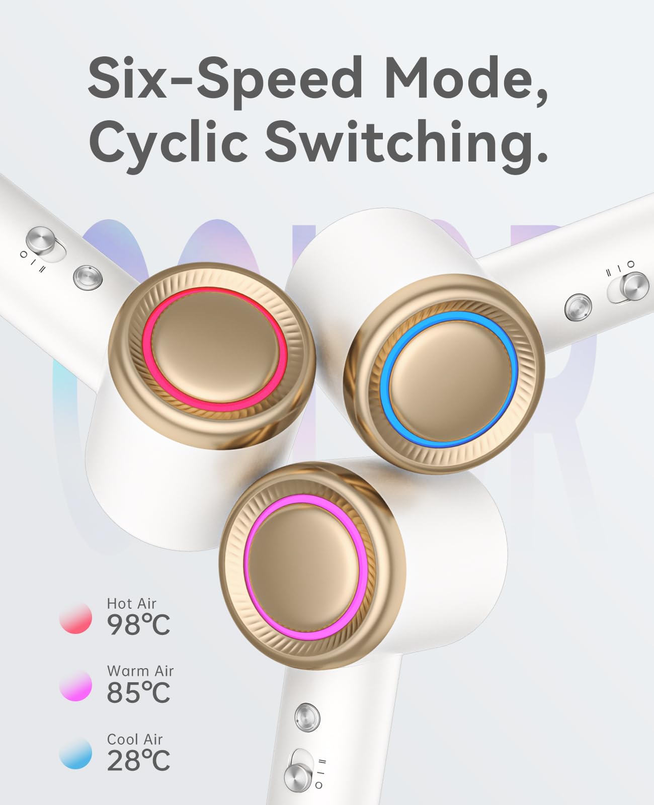 Blow Dryer, CONFU Hair Dryer with Diffuser 110000 RPM, High-Speed Professional Ionic Blow Dryer for Fast Drying, Hair Diffuser for Curly Hair for Home Travel