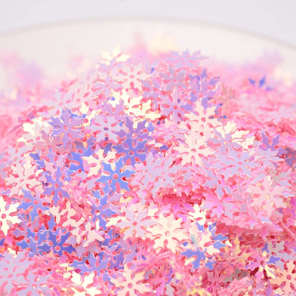 2000 Pieces Snowflakes Party Glitter PVC Confetti for Christmas Table Confetti Glitter for Winter Snowfield Wonderland Xmas Party Supplies DIY Craft Projects Party Decorations