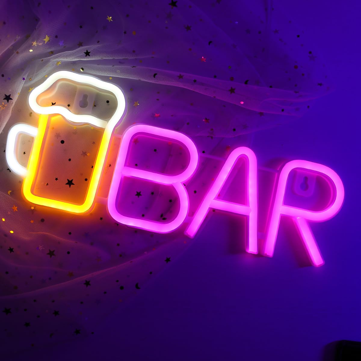 ENUOLI Neon Bar Signs,Beer LED Light for Wall Decor, USB/Battery Powered Bar Neon Signs,Beer Light for Man Cave,LED Bar Signs for Home Bar, Bistro, Party, Club, Home Theater(Pink)