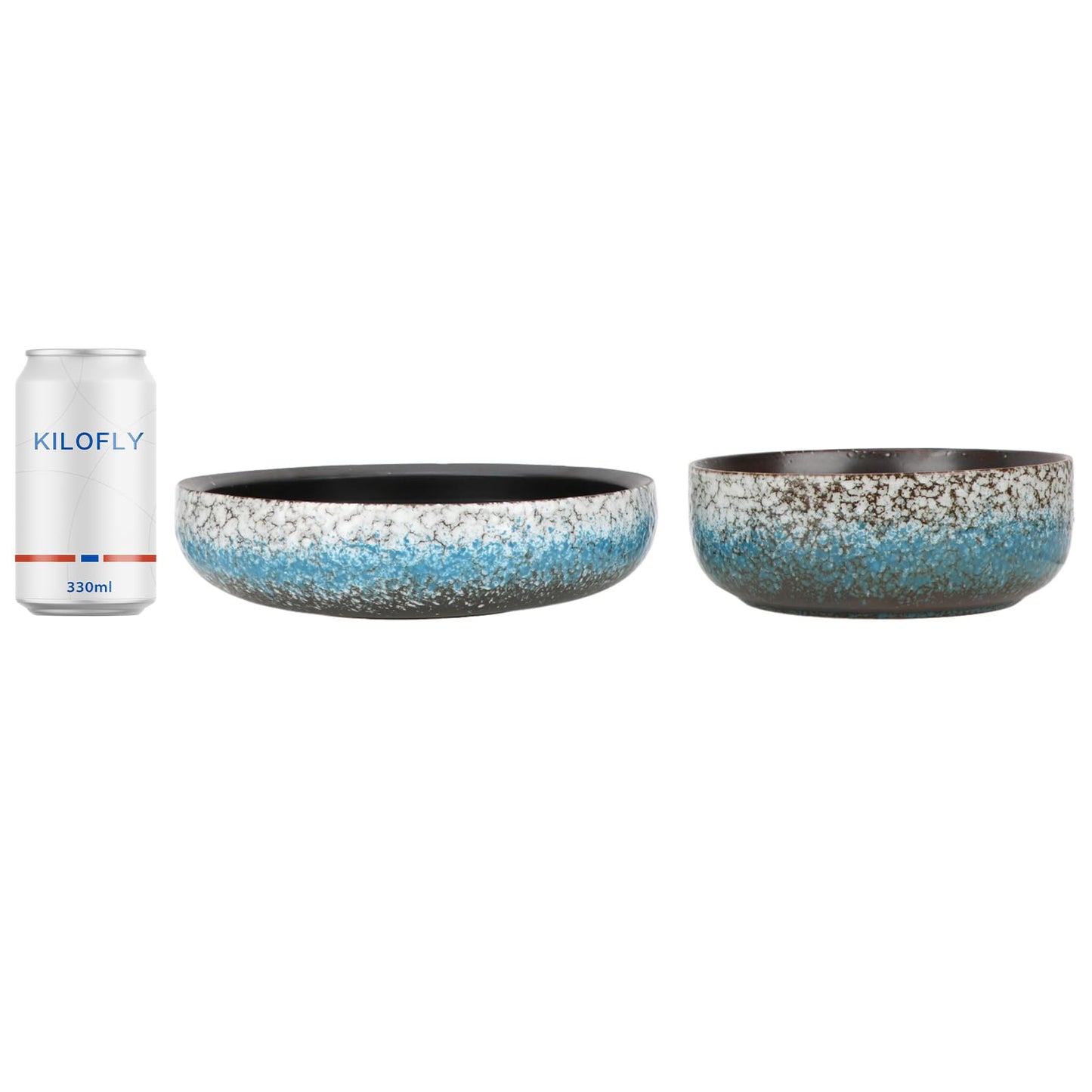 kilolfy 2pc Pot 6.5" 8.5" Glazed Ceramic Succulent Planter Container