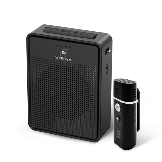 Wireless Voice Amplifier with Bluetooth Lavalier Microphone, Professional Noise Reduction Portable Microphone with Speaker, Mini Megaphone with Clip on/Lapel Mic for Teachers Classroom Tour Guide B006