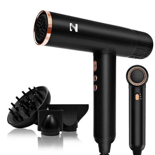 Nicebay Hair Dryer, Ionic Blow Dryer with Diffuser, 1600W &110000RPM High-Speed Brushless Motor for Fast Drying, Lock Function, Constant Temperature, Lightweight