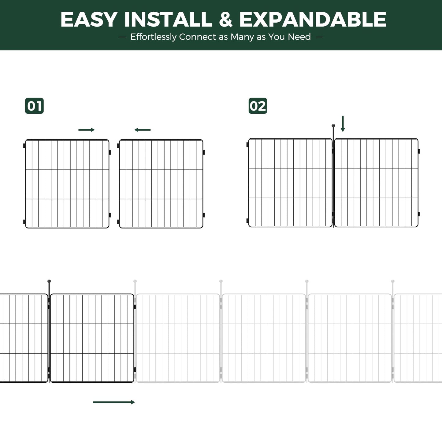 FXW MiniPaws Dog Playpen for Yard & RV Camping, Expandable 20-inch 8 Panels for Puppies and Small Dogs, Portable for Indoor and Outdoor Use