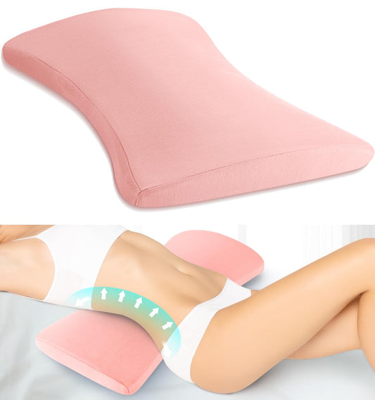 Lumbar Support Pillow for Bed Relief Back Pain: Lower Back Pillow for Sleeping - Memory Foam Waist Pillow - Back Wedge Bolster Pillow for Side, Back&Stomach Sleepers - Bed Rest Pillow for Car, Sofa