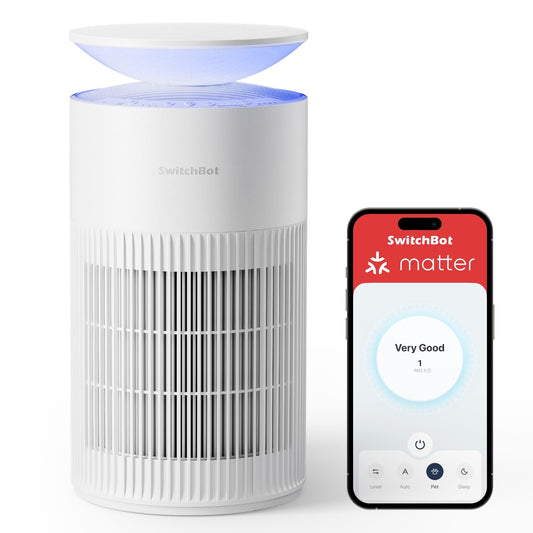 SwitchBot Air Purifiers for Home Large Room with Matter Up to 3620 ft², 20dB, Washable Pre-filter, Pet Mode, 10 RGB Colors, Aromatherapy, Work with Apple Home, Alexa, GoogleHome, HomeAssistant
