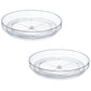 2 Pack 9 Inch Clear Acrylic Lazy Susan, Non-Skid Turntable Organizer for Cabinet, Kitchen, Pantry Organization Storage, Refrigerator, Vanity Makeup, Bathroom Countertop Organizing, Rotating Spice Rack