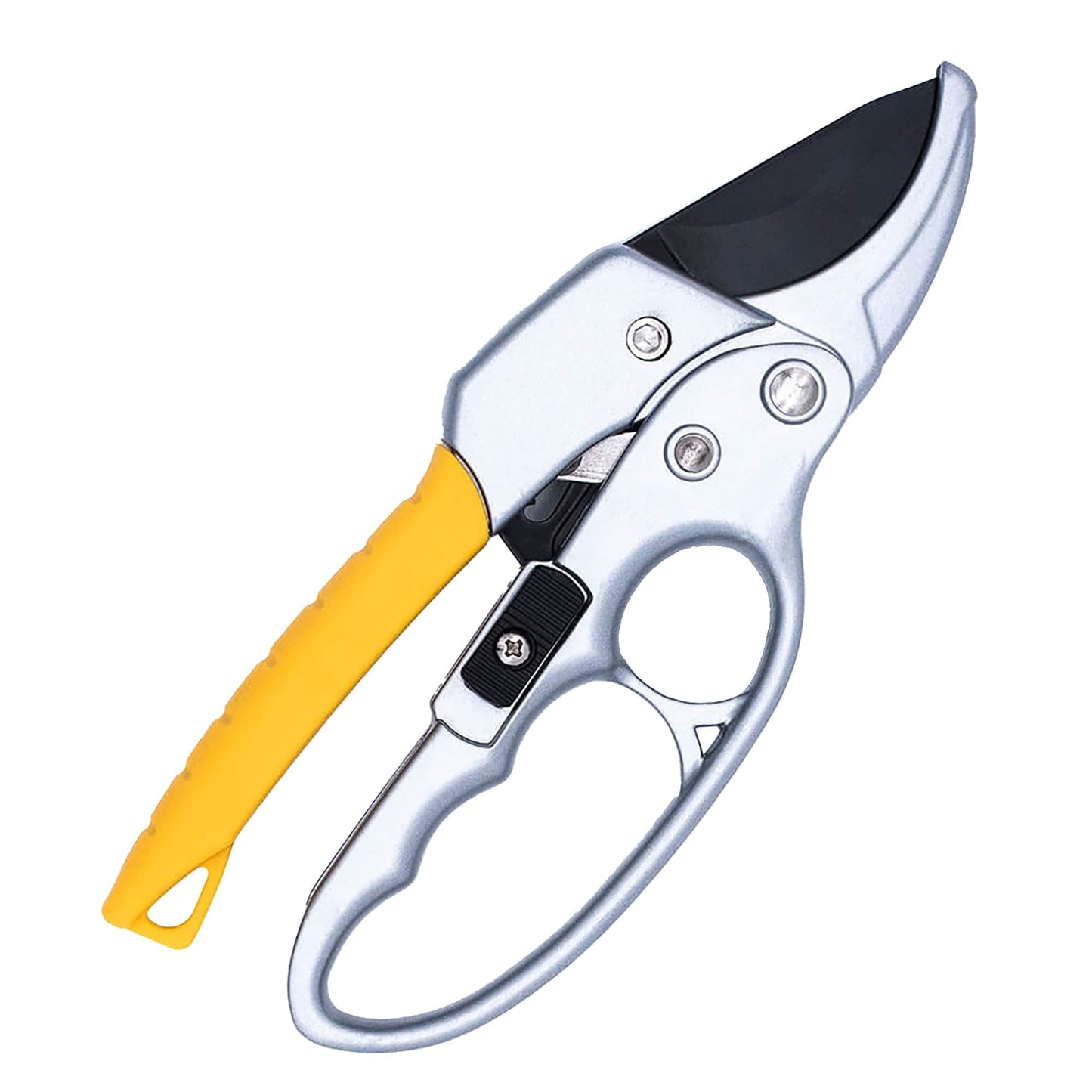 BUGUI 8" Ratchet Pruning Shears, 5 Times Cutting Power Than Normal Garden Scissors, Labor-Saving Design for Arthritis Weak Hands