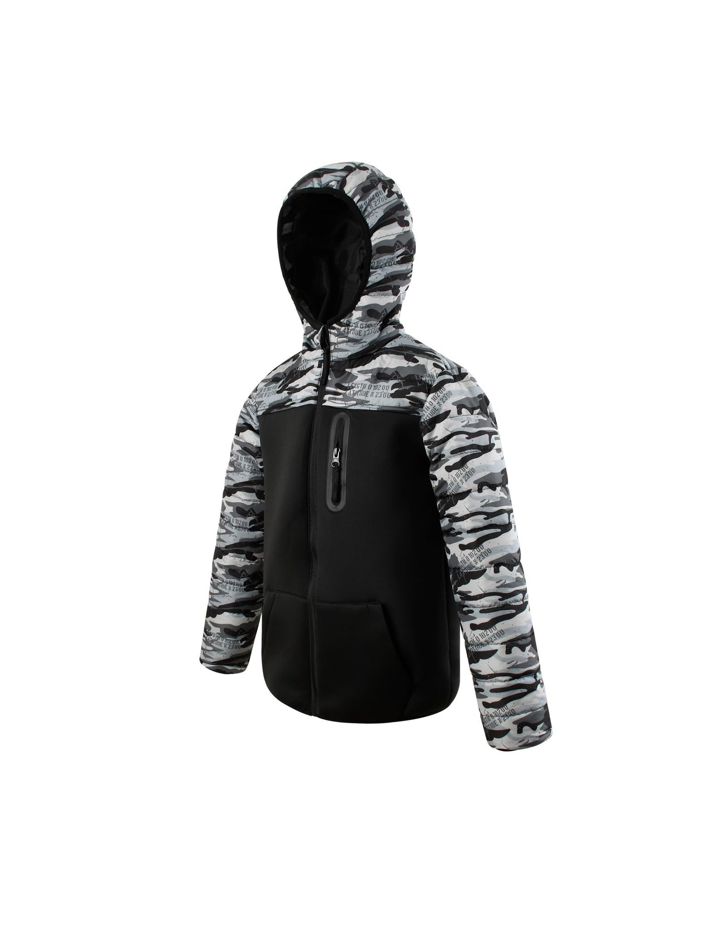 Lansbojun Hooded Puffer Jacket for Boys Lightweight Water-resistant Kids Clothes Winter Coat Black-140/146