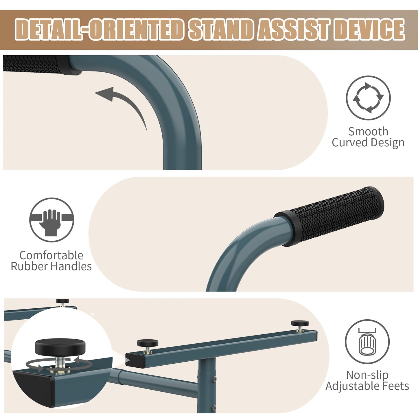 THOOUM Couch Chair Sofa Stand Assist for Seniors, Height & Width Adjustable Couch Lift Assist for Elderly Mobility Sit to Stand(300LBs Loading, Dark Gray)