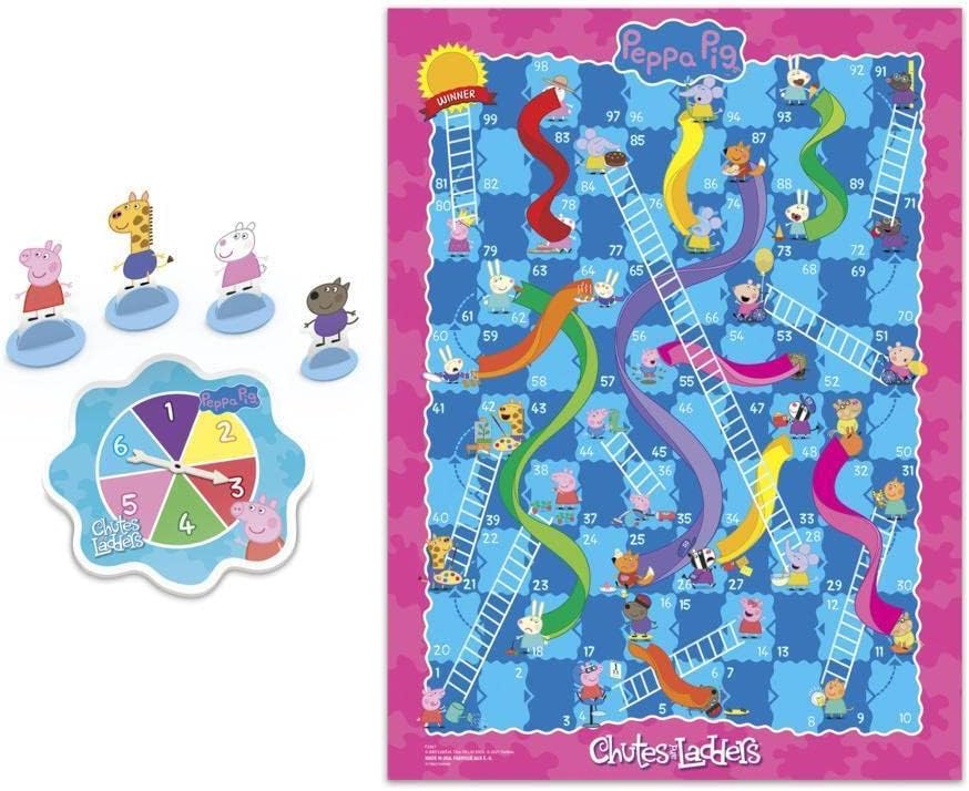 Hasbro Gaming Chutes and Ladders: Peppa Pig Edition Board Game for Kids Ages 3 and Up, Preschool Games for 2-4 Players