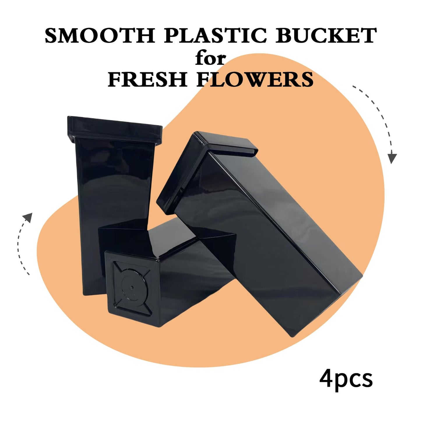 Tongmo 2-Tier Flower Display Stand with 4 Buckets - Movable Plant Cart for Heavy Duty Flower Rack - Perfect for Flower Shops, Homes, Cafés, and Offices (2-Tier with Bucket)