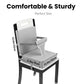 PandaEar Toddler Booster Seat for Dining Table, Portable Increasing Booster Cushion with Backrest & Adjustable Seat Belt for Kids Children, Non-Slip Bottom (Grey)
