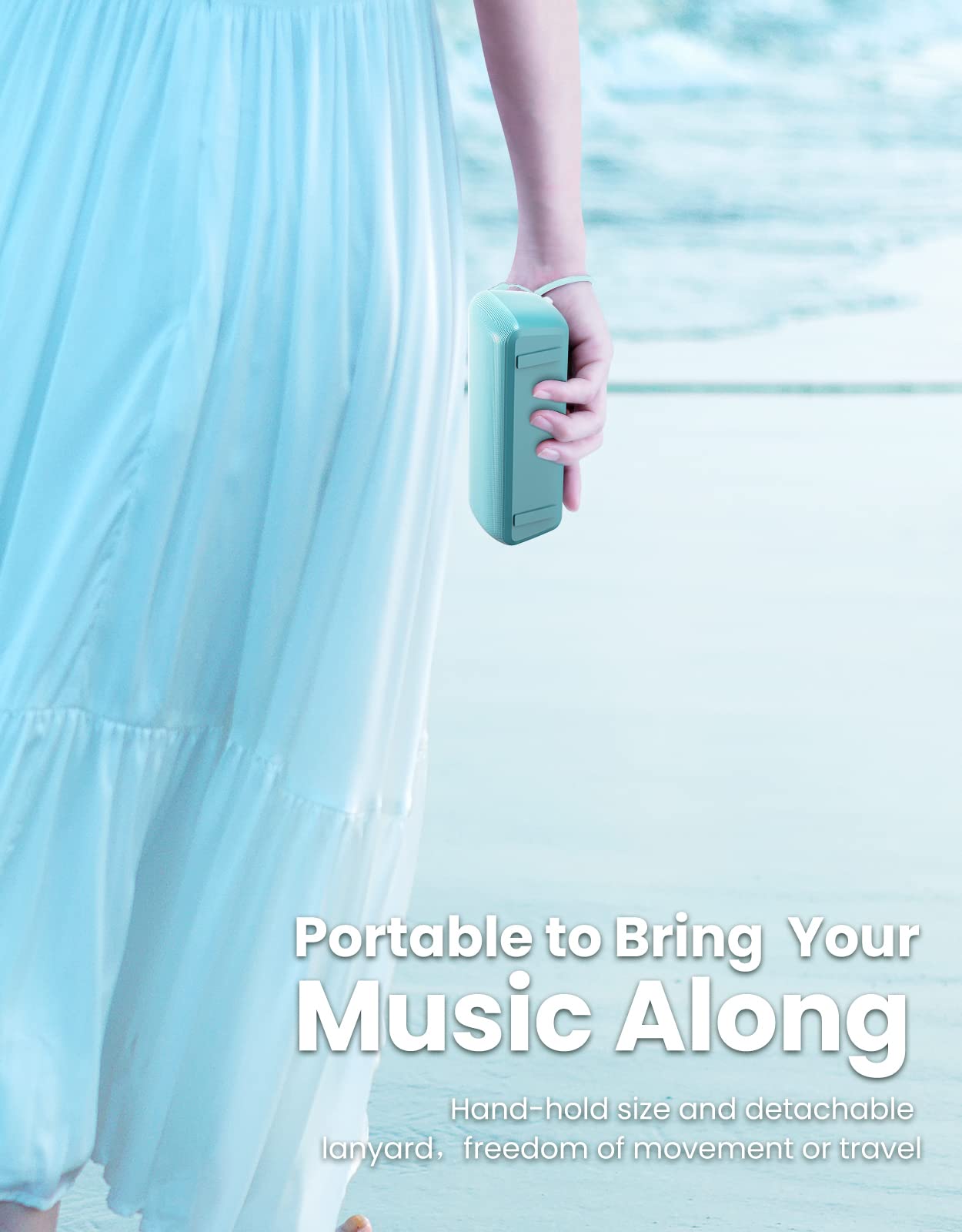 LENRUE Bluetooth Speaker,Wireless Portable Speakers with TWS, 16H Playtime,Loud Clear Sound for Home,Travel and Outdoor,Handfree Calls Compatible with for iPhone (Powder Blue)