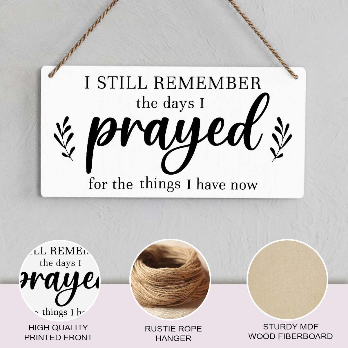 Christian Decor for Home I Still Remember The Days I Prayed Wall Decor Rustic Bible Verse Sign Scripture Printed Wood Sign Wall Art Religious Gifts Faith Based Gifts