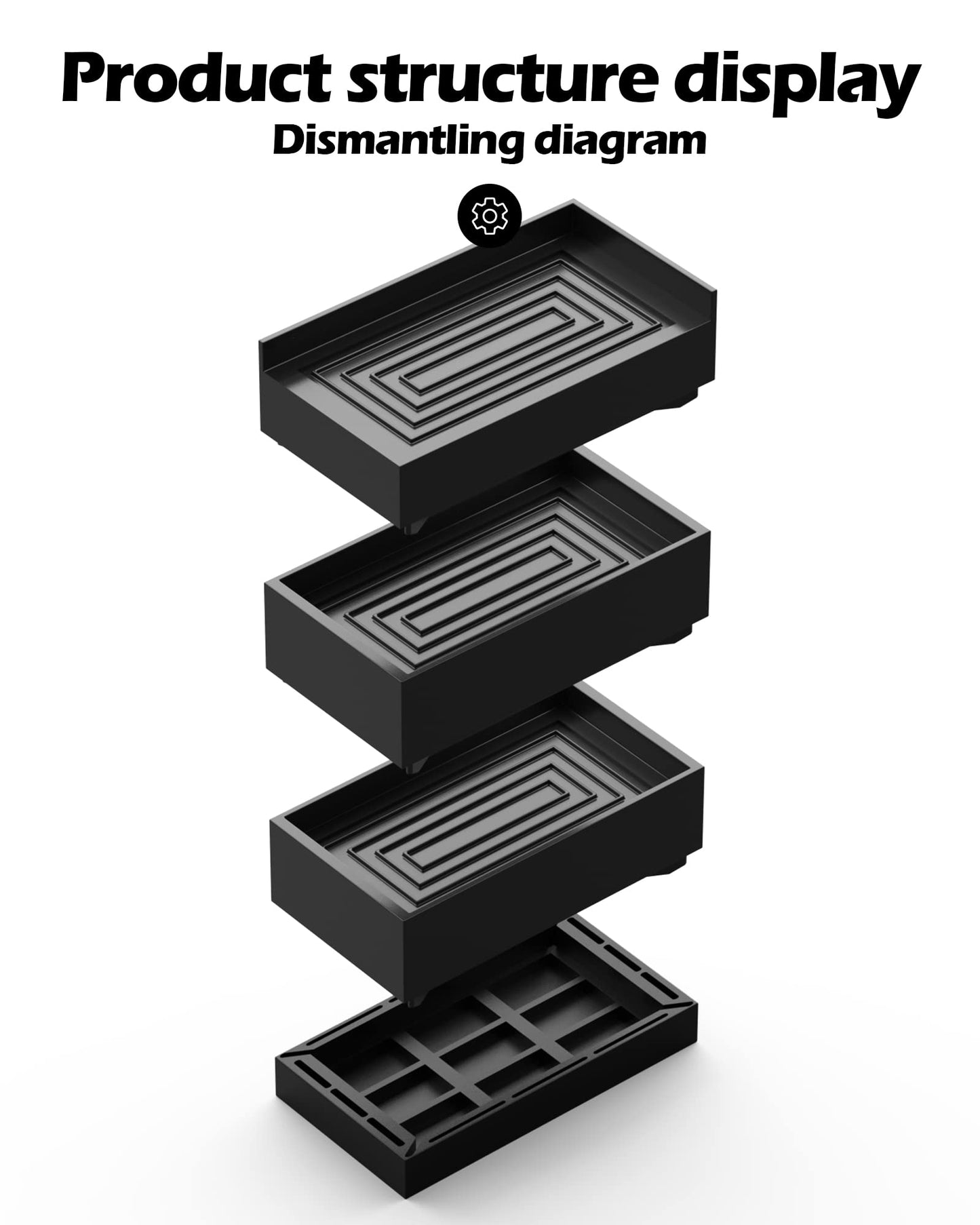 Furniture Risers, Tclouda Bed/Sofa/Desk/Table/Chair Leg/Fridge Lifts to 1.5, 3 and 4 in, Rectangle Adjustable Risers Blocks for Extenders, Heavy Duty Supports Up to 1300 Lbs, 4 in-Black-Rectangle