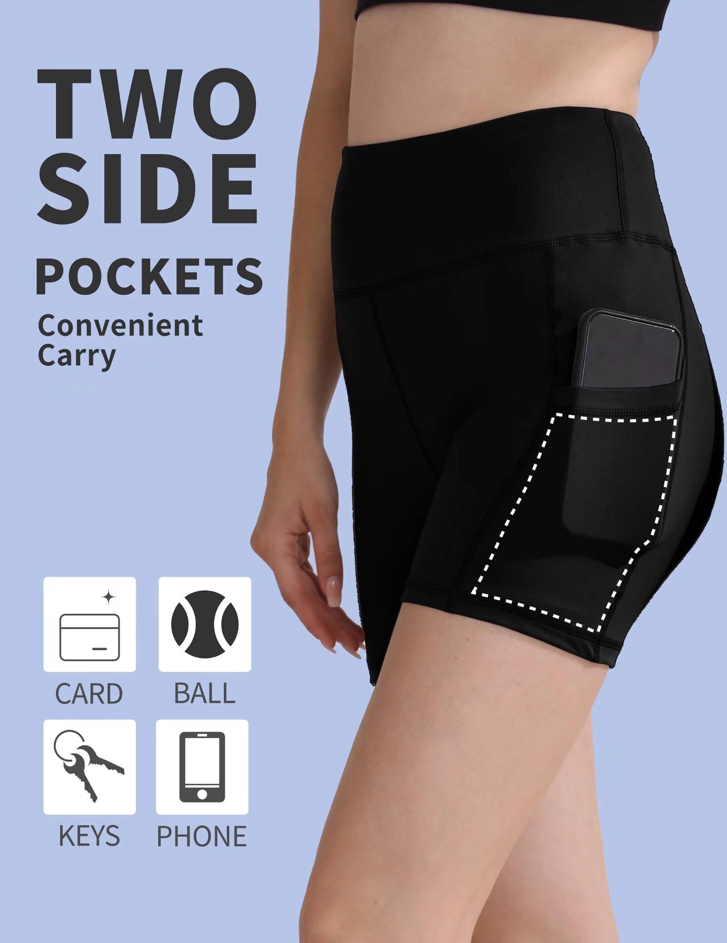 Noblarm 3 Pack Biker Shorts with Pockets Women,5” Soft High Waist Tummy Control Yoga Workout Athletic Running