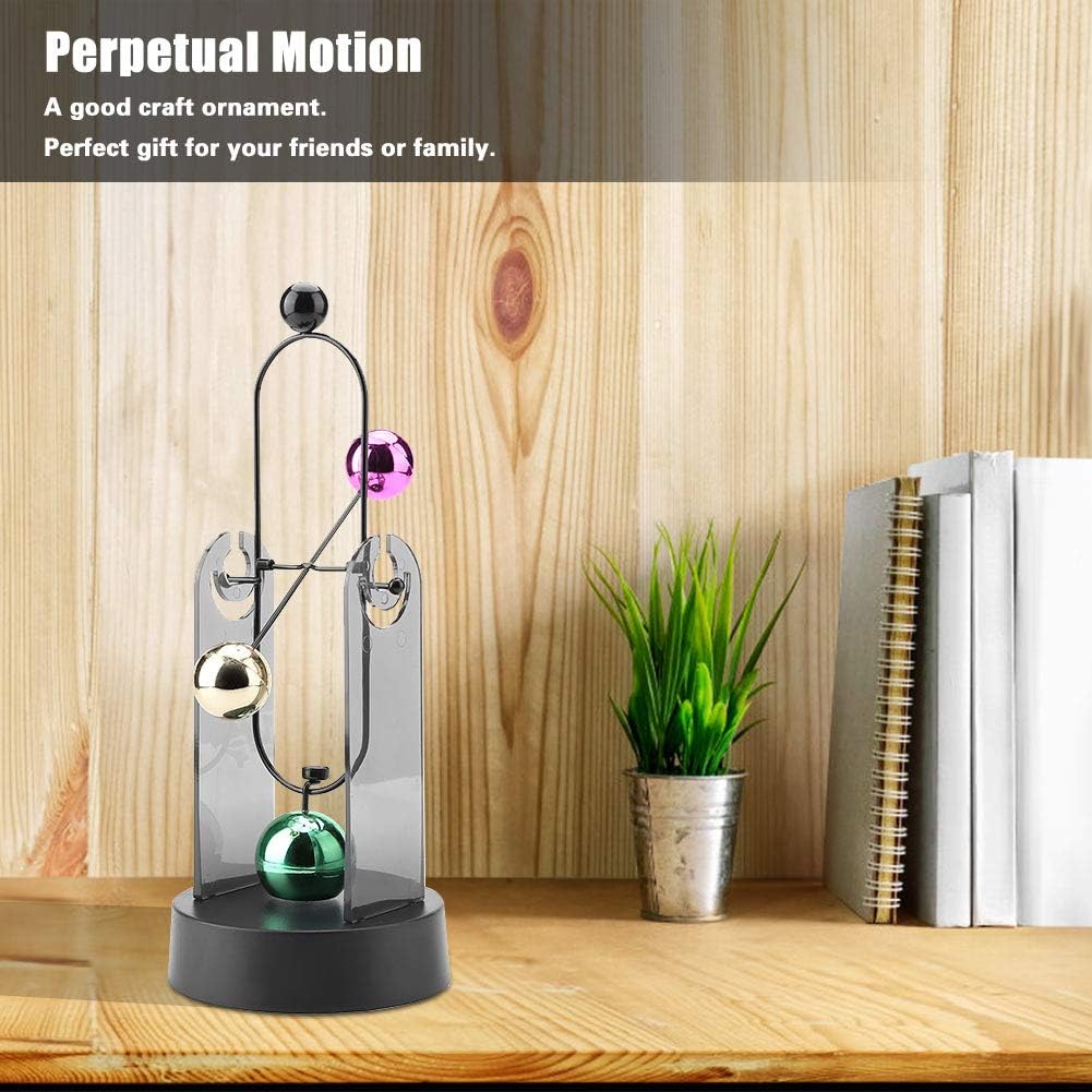 ZJchao Perpetual Motion Machine, Electronic Swinging Model, Art Craft Decoration Perpetual Motion Swing Balance Balls Office Desk Science Ornament Home Decor Gift(No Batteries Included)