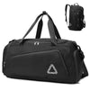 Eslcorri Gym Duffle Bag for Women Men, Sports Backpack with Wet & Shoe Compartment, Fitness Overnight Weekender Bag for Yoga, Swim, Travel (Style B, Black)