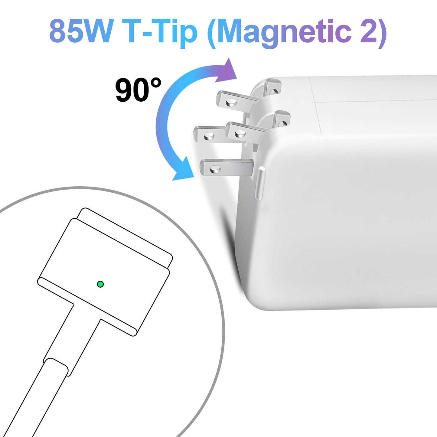 Mac Book Pro Charger 85W Power Adapter, Compatible with Mac Book Air/Pro 13-Inch & 15-Inch (Late 2012-2017)