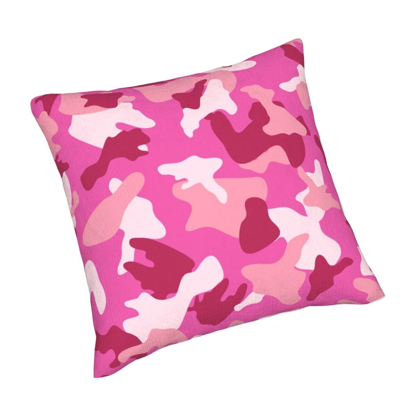 Perinsto Military Camouflage Pink Throw Pillow Covers Set of 2 Army Camo Decorative Pillowcases Soft Cushion Covers for Sofa Couch Bed Home Decor, 18"X18"