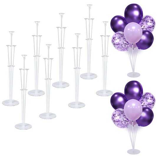 8 Set Balloon Stand Kit - Balloon Sticks With Base for Table Balloon Centerpiece Decorations for Birthday Graduation Gender Reveal Baby Shower Party Decorations