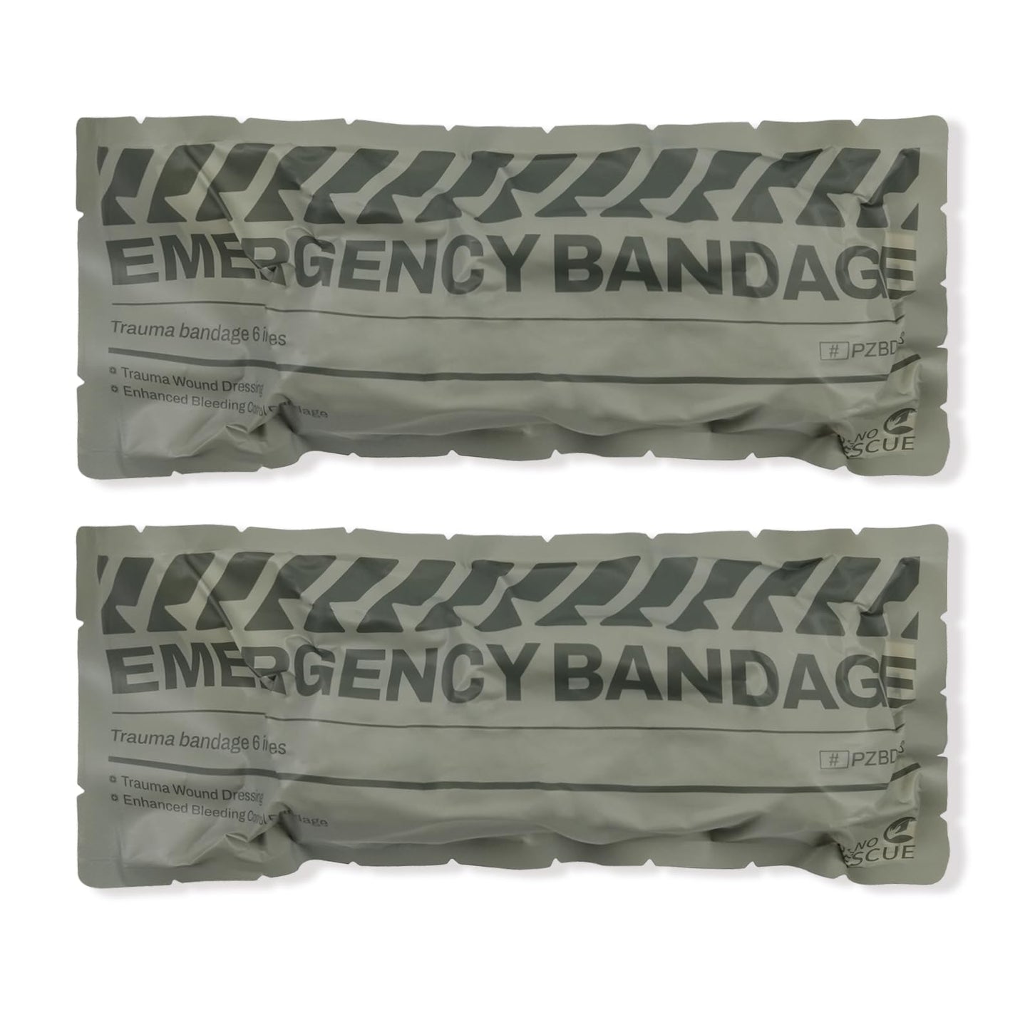 RHINO RESCUE 6" Israeli Style Emergency Bandage, Compression Trauma Wound Dressing, Medical Sterile Vacuum Sealed, Combat Tactical First Aid Kit IFAK Supplies, FSA HSA Eligible, 2 Count