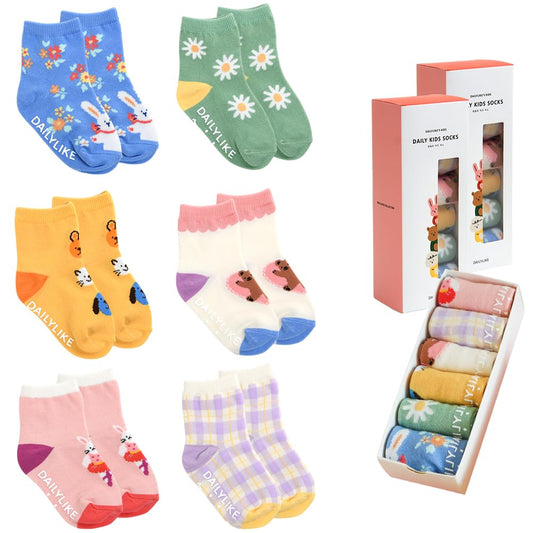 Dailylike Baby Boys Girls Non Slip Grip Ankle Socks with Anti Skid Grippers for Infants Toddlers Kids 6 Pairs