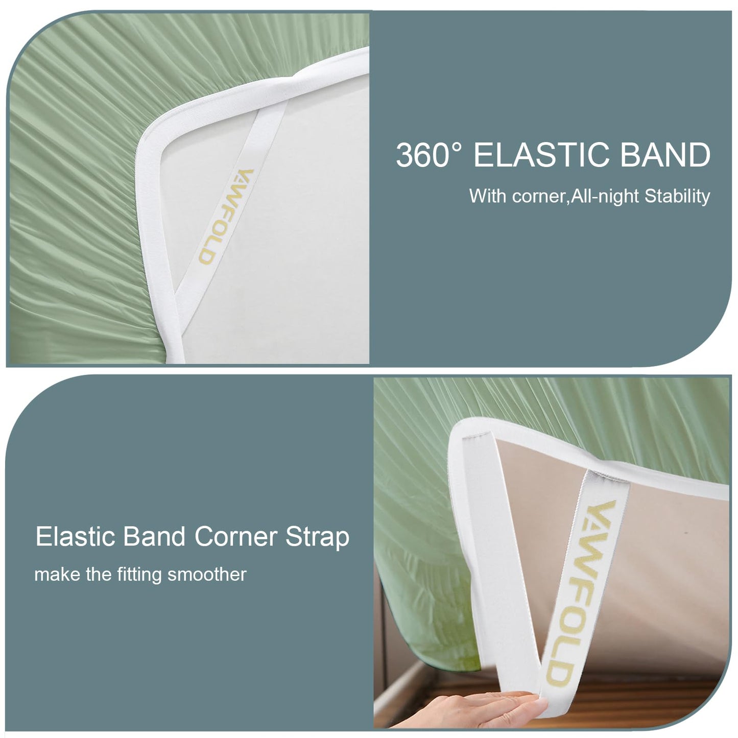 Queen Fitted Sheet Only │ 100% Viscose Derived from Bamboo │ Fitted Sheet with Elastic Corner Straps │ Ultra Soft Luxury Breathable │ Cooling for Hot Sleepers │ 18 Inch Deep Pocket