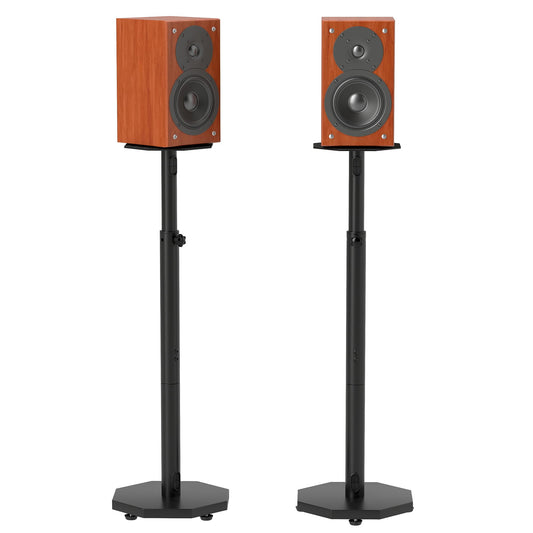 Suuiwau Universal Floor Speaker Stands Pair,Surround Sound Bookshelf Speaker Stands Support Up to 22 lbs for Home Theater Studio, 32.6" to 43" Height Adjustable
