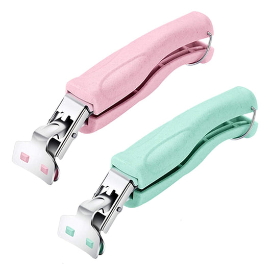 SPTECHMAKE Stainless Steel Anti-Scalding Hot Bowl Dish Plate Gripper Clips Tongs Clamp Holder for Moving Hot Plate or Bowls with Food Out from Instant Pot Microwave Oven (2, Green,Pink)