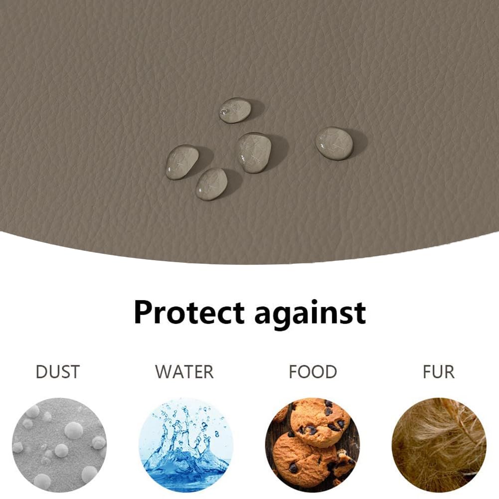 STONECREST Cooling Recliner Chair Cover - Real Leather Face Recliner Slipcover Stay in Place (Taupe, Recliner 23" Regular)