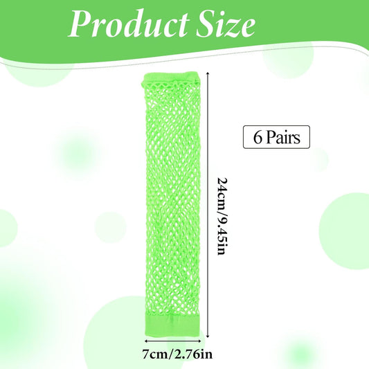 6 Pairs Neon Fishnet Gloves Long Fingerless Fishnet Arm Sleeves for Cosplay 80s Party Scene Clothes for Women and Girls Party Costume Accessories Supplies (6 Colors)