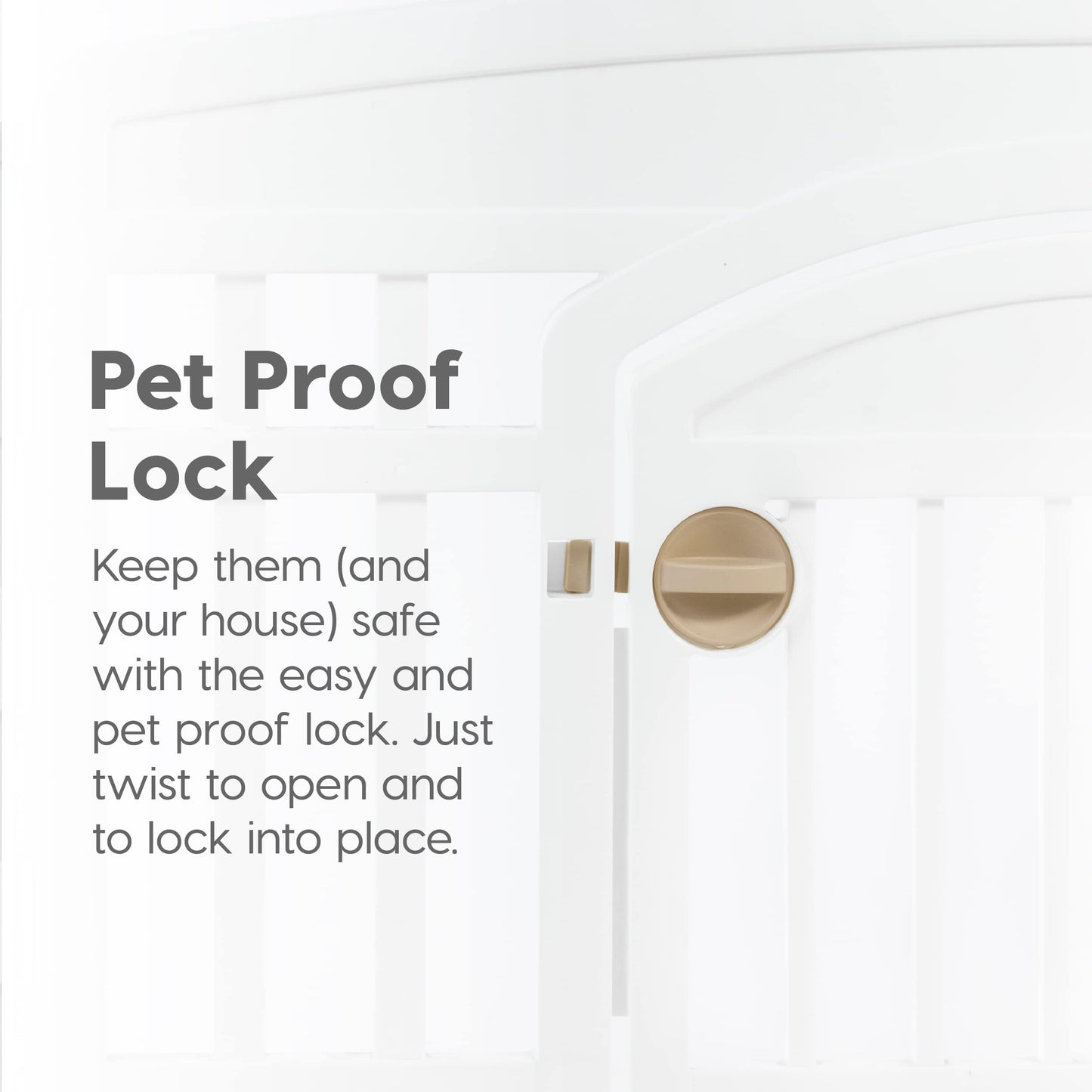 IRIS USA 24" 4-Panel Dog Playpen with Door, 35 x 35 x 24, Puppy Playpen, Dog Play Pen Indoors, Pet Fence, Small Pets, White