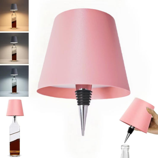 Neioaas Wireless Bottle Lamp,2025 New 3 Color Stepless Dimming Wireless Wine Bottle Lamp, USB Rechargeable Touch LED Wine Bottle Lights for Home,Bar,Camping,Travel(Pink, 1PC)
