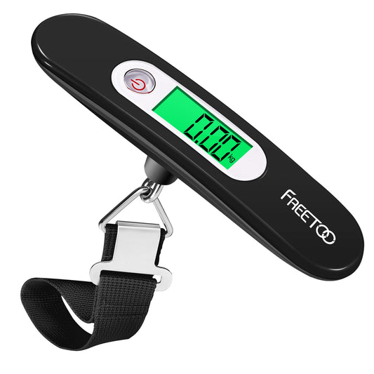 FREETOO Luggage Scale Portable Digital Hanging Scale for Travel, Suitcase Weight Scale with Superior Piano Lacquer 110 Lb/ 50Kg Capacity, Battery Included