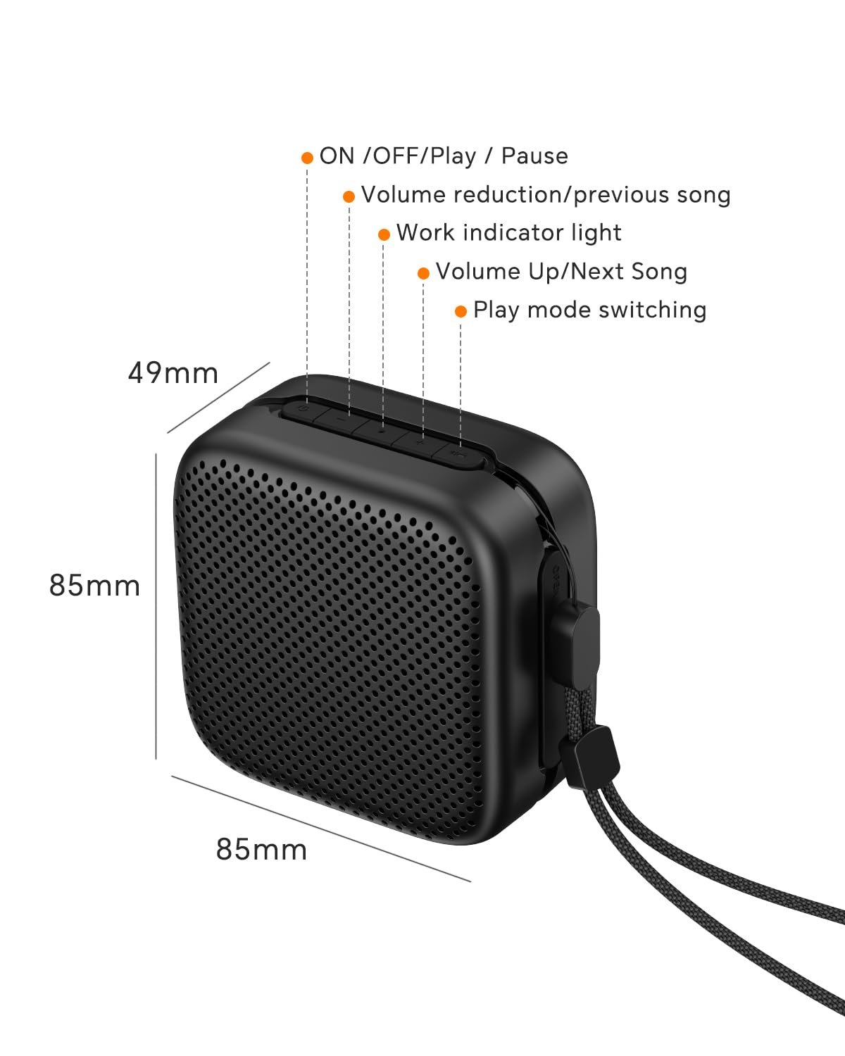 Uakinat Bluetooth Speakers,Portable Wireless Speaker with 5W Stereo HD Sound,Bluetooth 5.3, Handsfree, Up to 15H Playtime,Speaker for Office, Home, Outdoor, Travel-Upgraded